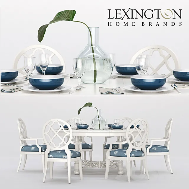 Lexingon KNAPTON HILL ROUND DINING TABLE. MILL CREEK ARM CHAIR 3DModel