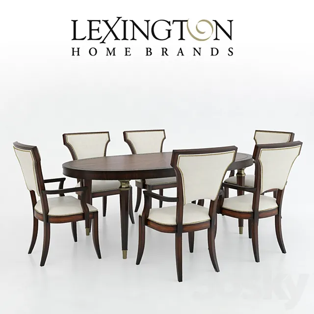 Lexington Drake Oval Dining Table + Seneca Chair 3DModel