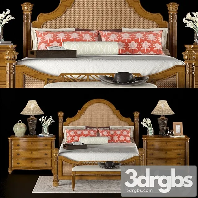Lexington Home Brands Island Estate By Tommy Bahama Home Round Hill Bed 3D Model Free