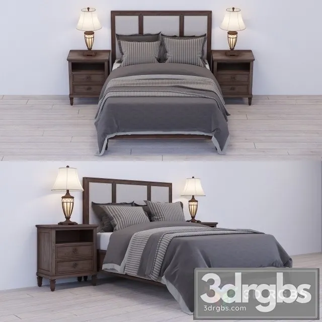 Lexington Vintage Bed 3D Model Free