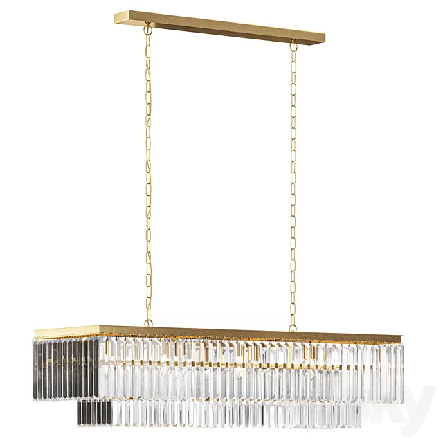 leyland rectangle chandelier by arhaus 3D Model