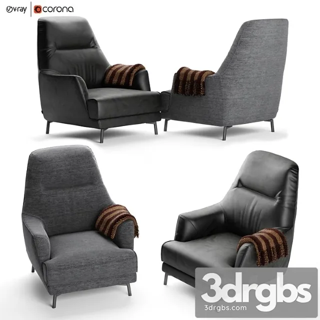 Leyra Armchair Natuzzi Italia 3D Model Free