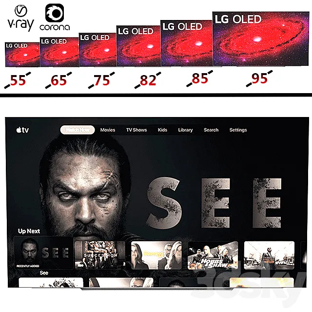 LG CX 65 4K Smart OLED 2021 _ LG OLED65CXRLA 3D Model