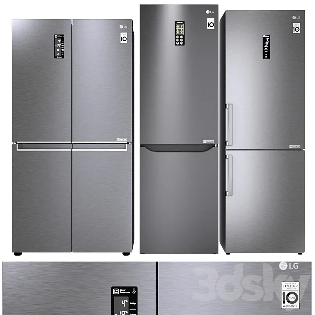 LG refrigerator set 3D Model