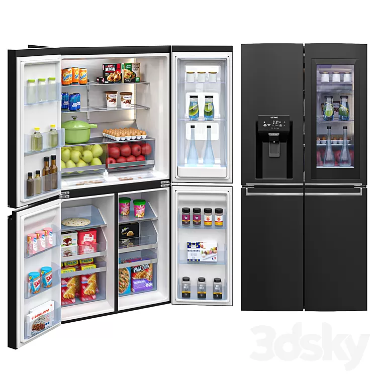 LG Refrigerators GF-D706MBL 3D Model Free