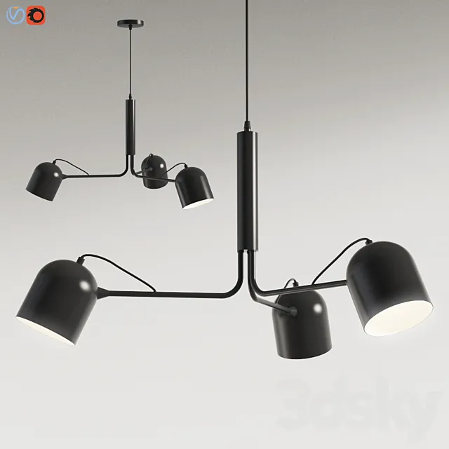 Liang Pendant lamp metal black 3D Model