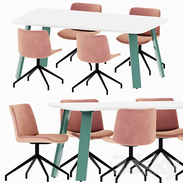 Liebe Fly chair x office table 3DModel