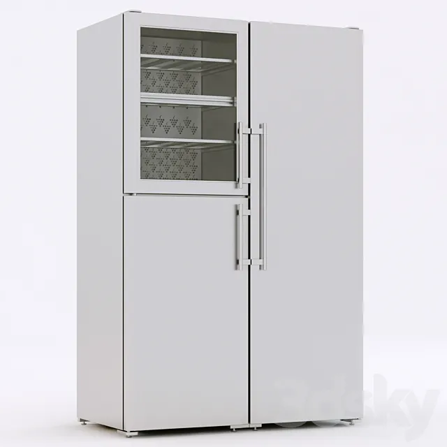 Liebherr Refrigerator Side By Side Sbes 7165 3D Model