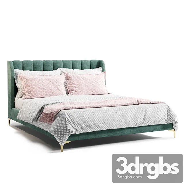 Life Interiors Georgia Velvet King Bed Emerald 3D Model Free