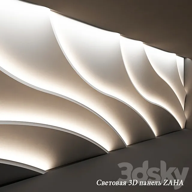 Light 3D panel ZAHA 3D Model