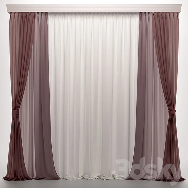 Light curtains "Dusty rose" 3D Model