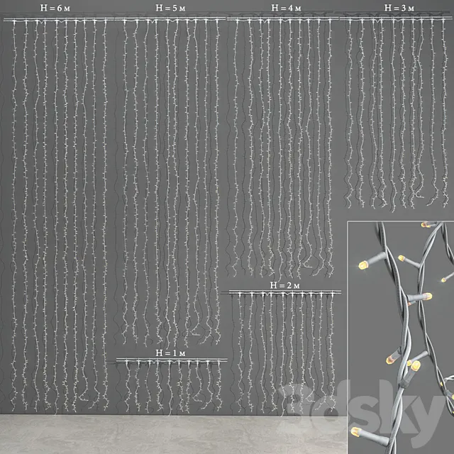 Light garland-rain PLAYLIGHT №2 3D Model