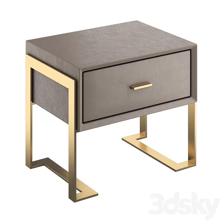 Light luxury bedside table 3D Model Free