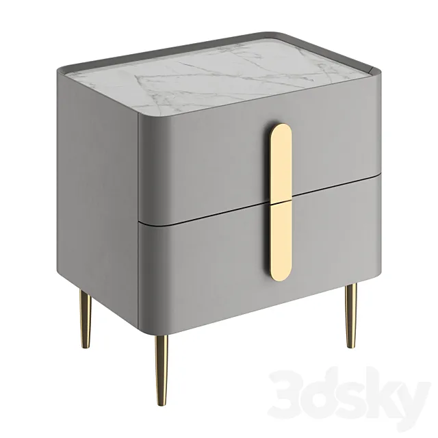 Light luxury bedside table 3D Model