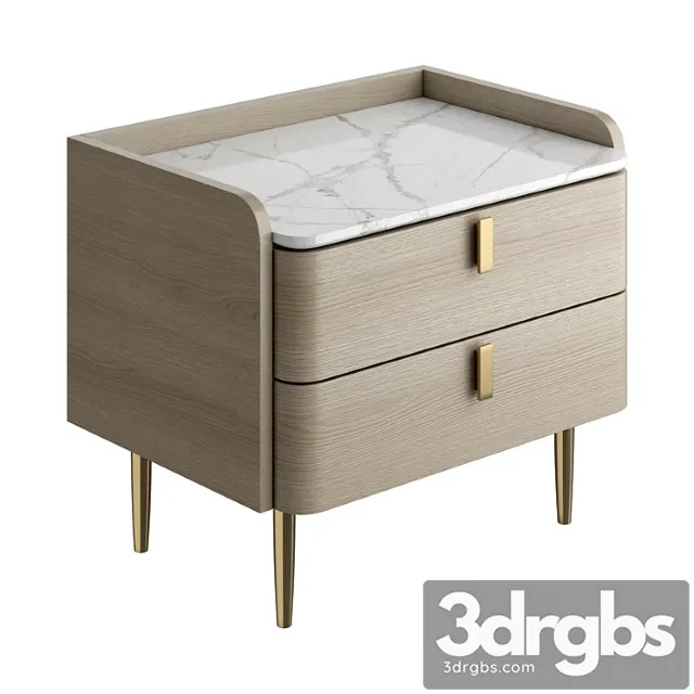 Light Luxury Bedside Table 3D Model Free