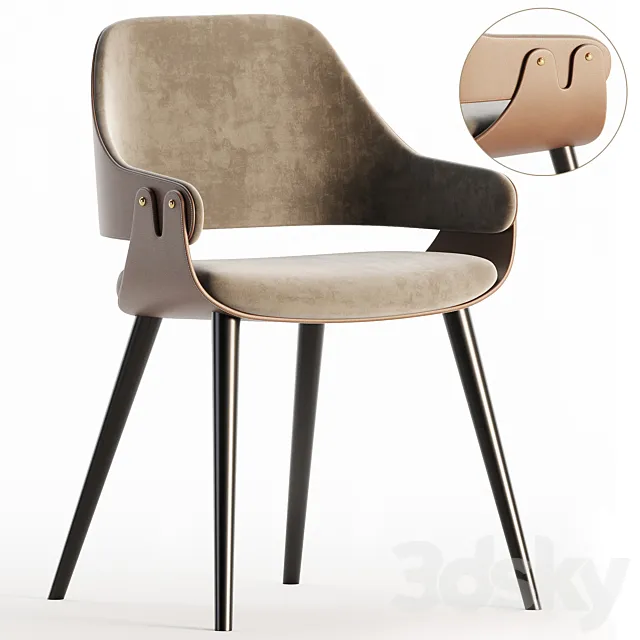 Light luxury dining chair 3D Model