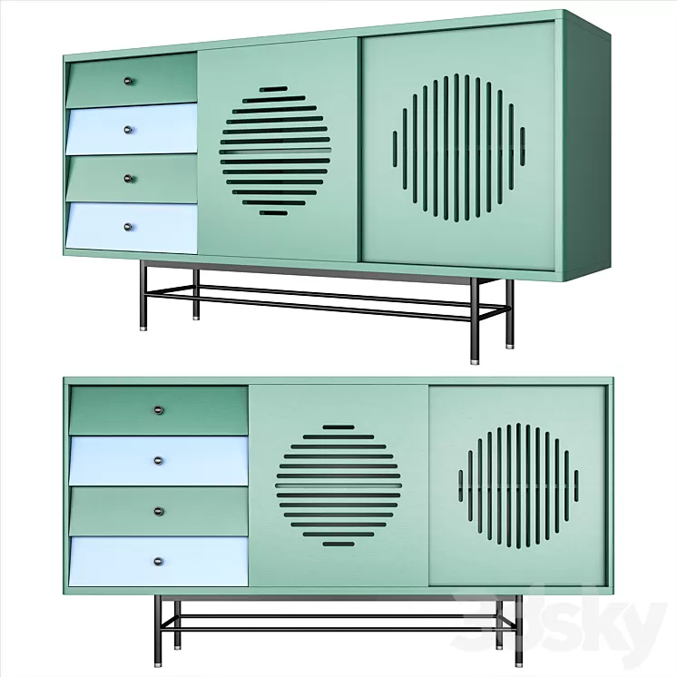 Light luxury modern sideboard 3D Model