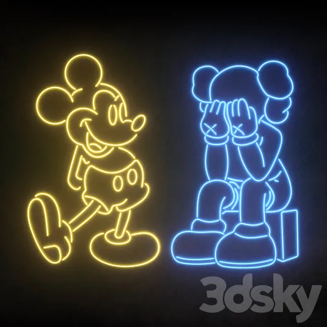 Light modules Set 145 Neon 3D Model