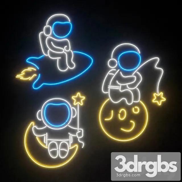 Light modules Set 164 Neon 3D Model Free