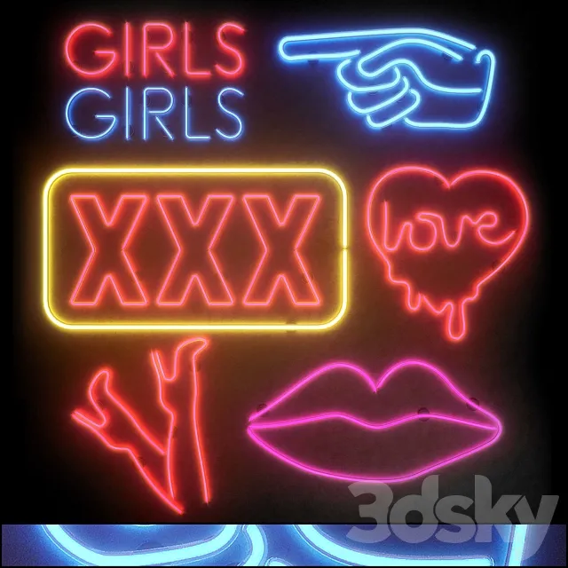 Light modules. Set 19. Neon 3D Model