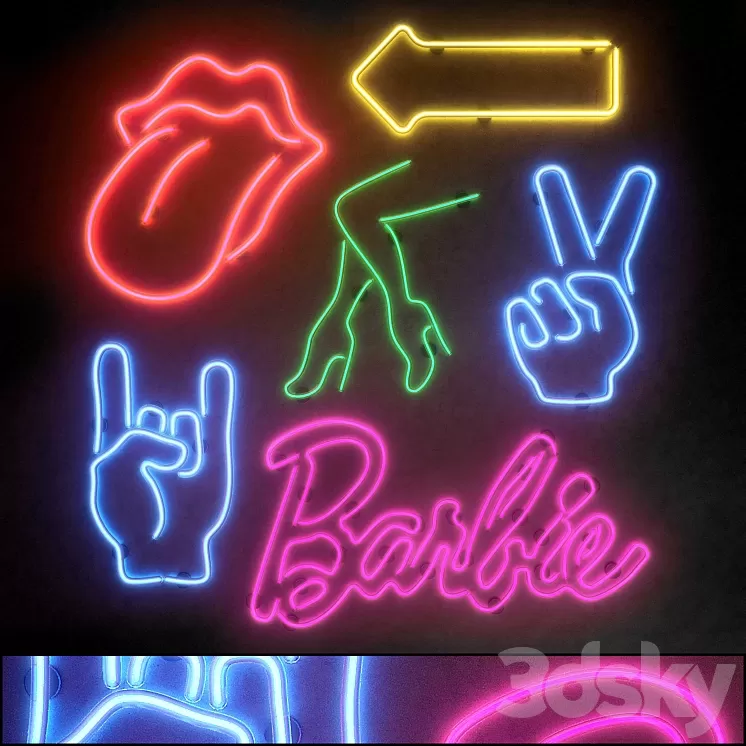 Light modules. Set 23. Neon 3D Model