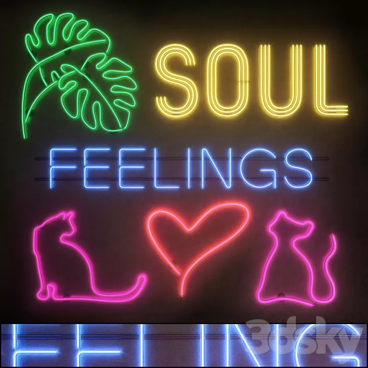 Light modules. Set 24. Neon 3D Model