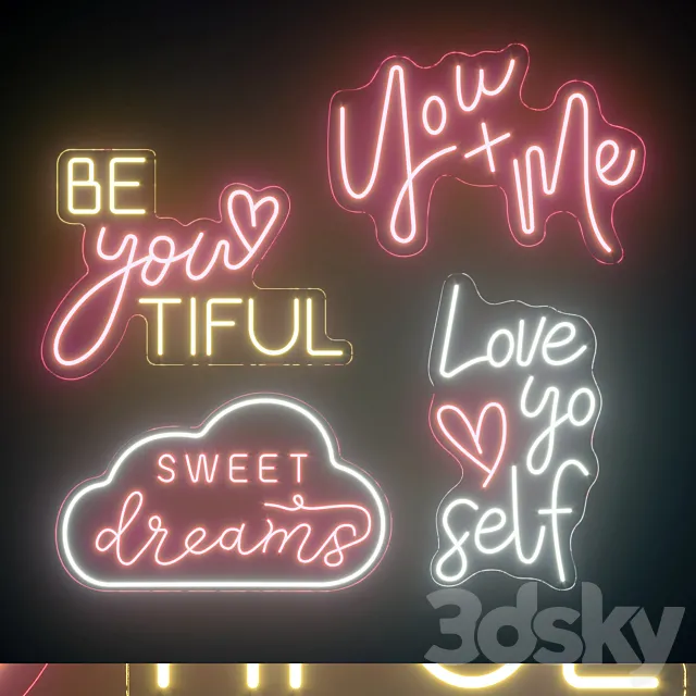 Light modules Set 252 Neon 3D Model