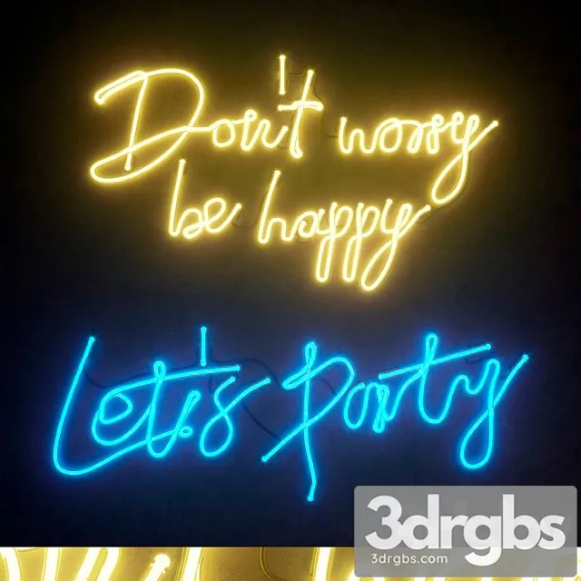 Light Modules Set 57 Neon 3D Model Free