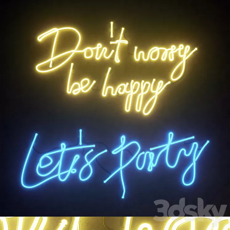 Light modules. Set 57. Neon 3D Model