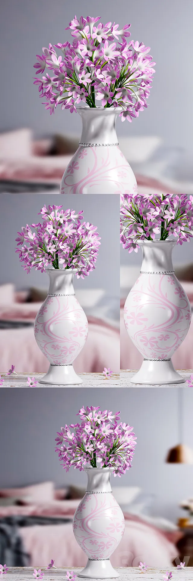 Light pink flower vase 3D Model