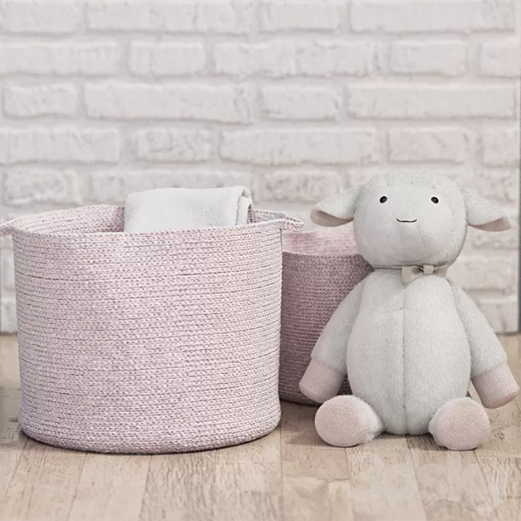Light Pink Sloan Cotton Rope Storage - Pottery Barn Kids 3D Model