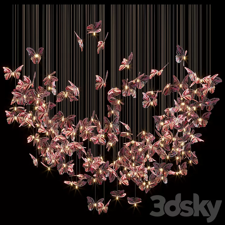 Light stained glass Vargov Design – Butterfly 3D Model