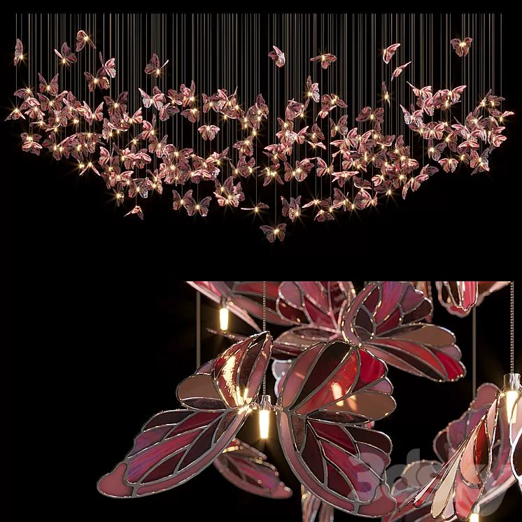 Light stained glass Vargov Design - Butterfly 3D Model