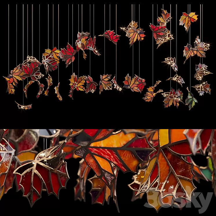 Light stained glass Vargov Design – Golden autumn 3D Model