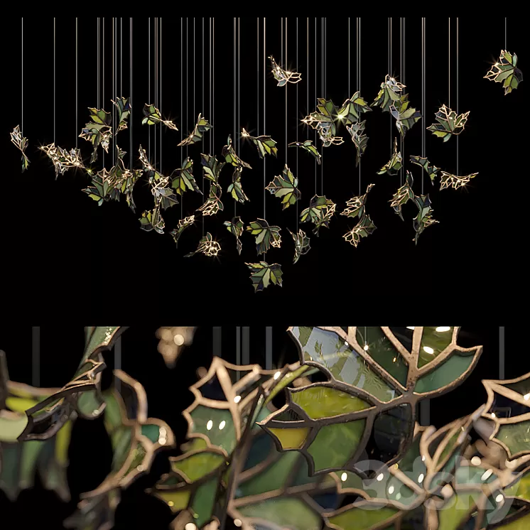 Light stained glass Vargov Design - Green 3D Model