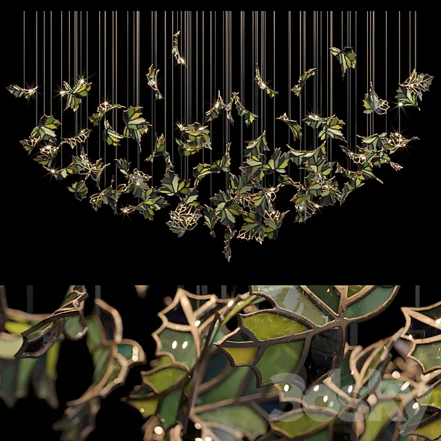 Light stained glass Vargov Design – Green 3DModel