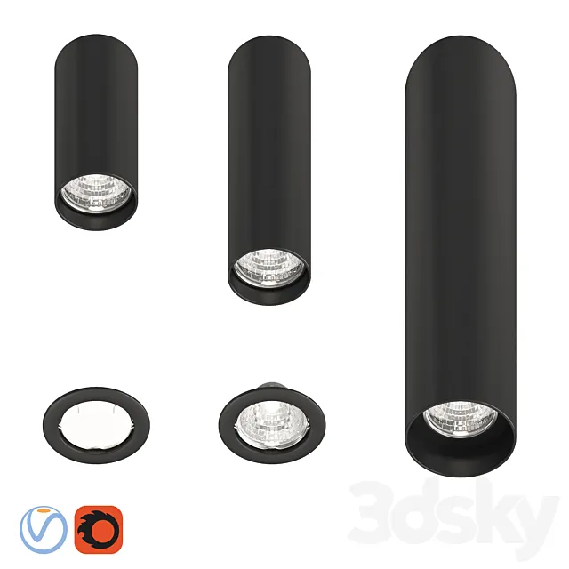 Light Star Rullo Black 3D Model