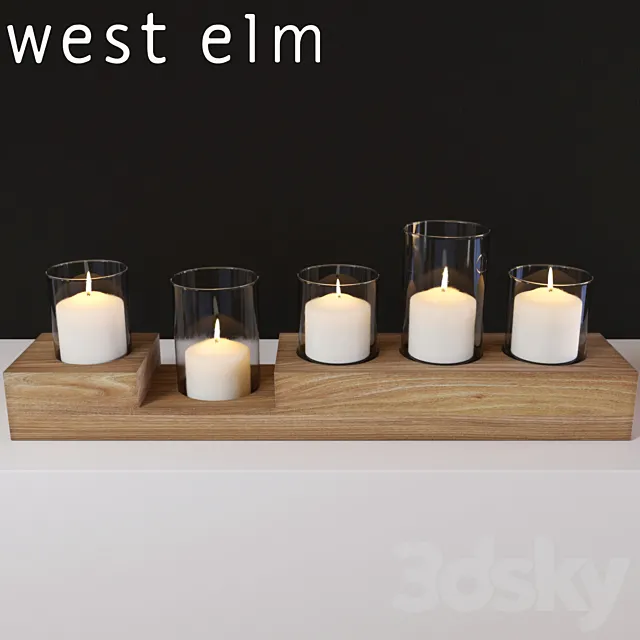 Light Wood Centerpiece by West Elm 3DModel