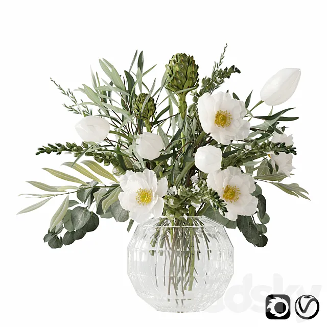 Light yellow bouquet 3D Model