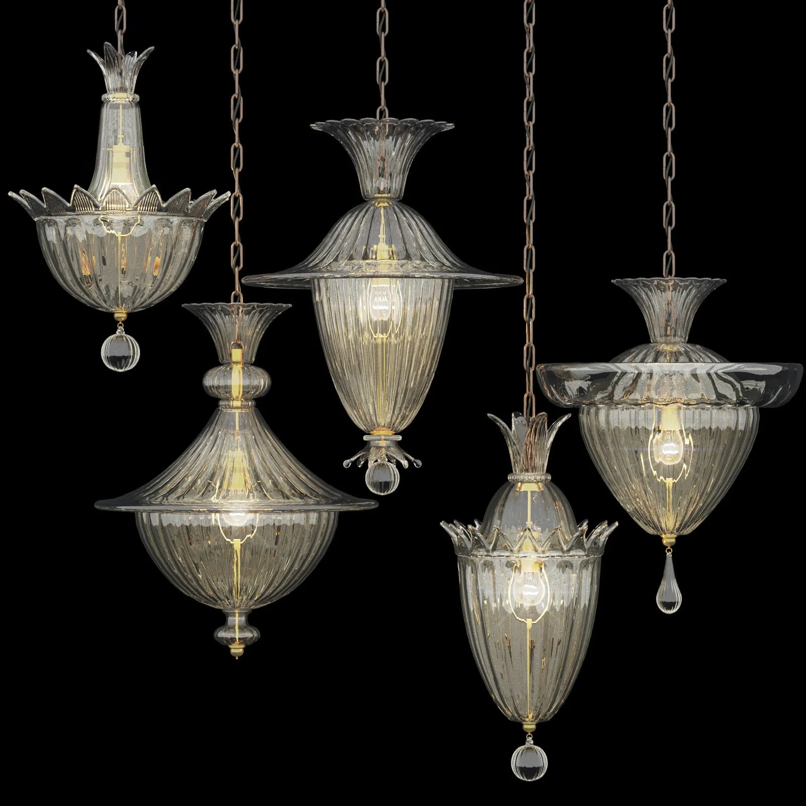 lighting - Barovier&Toso Fanali Veneziani ceiling lamp 3D Model