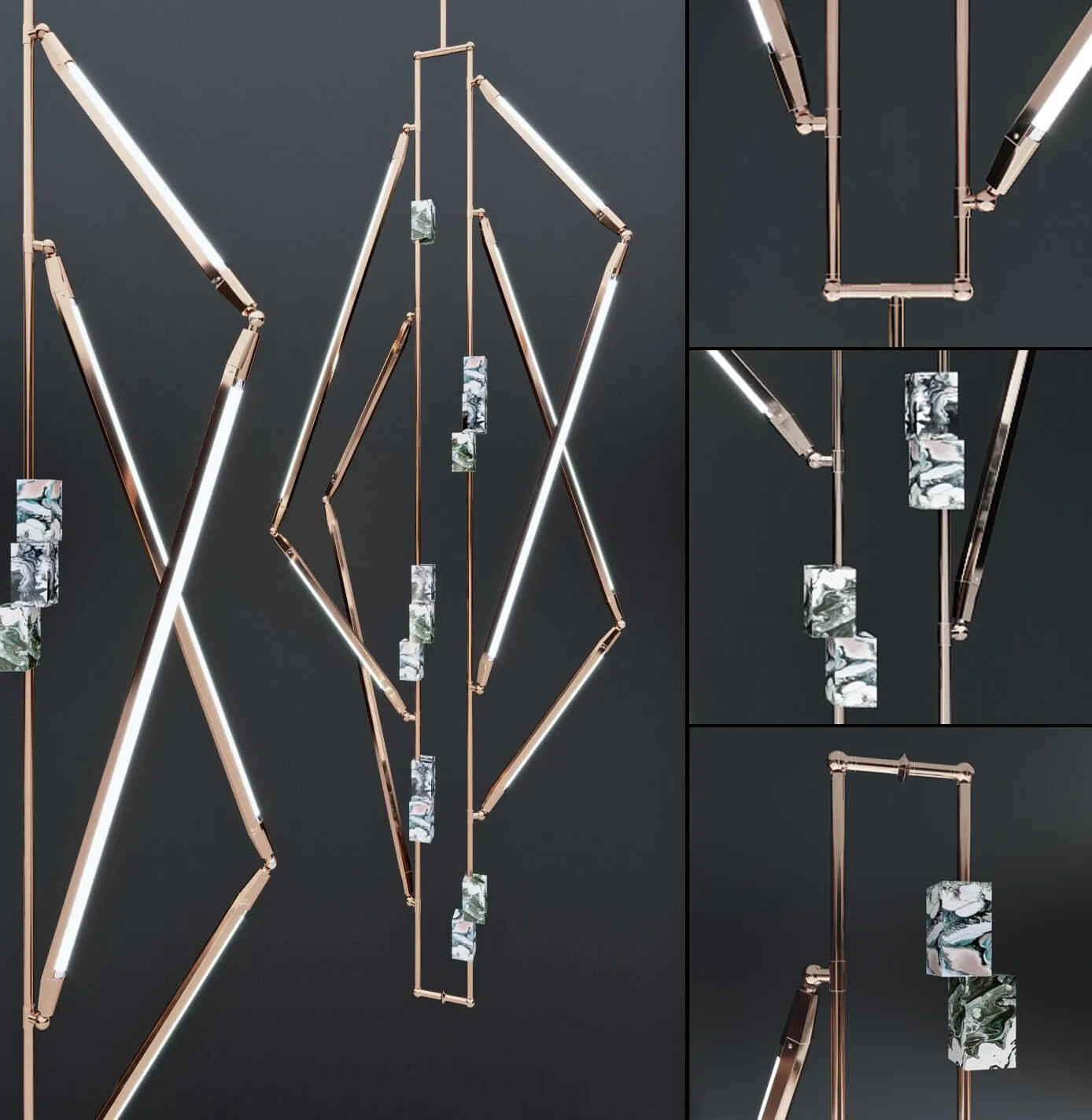 lighting - BB x HH Helix Variant modern ceiling light 3D Model