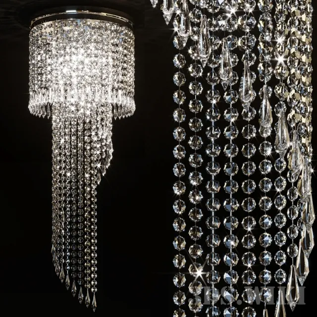 lighting - Beautiful Crystal Chandelier 3D Model