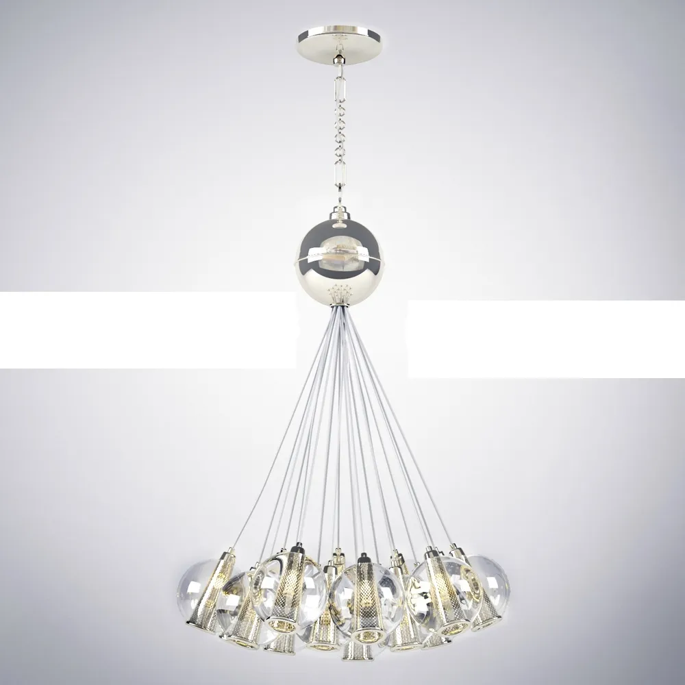 lighting - Caviar Polished Nickel and Clear Glass Bouquet 3D Model