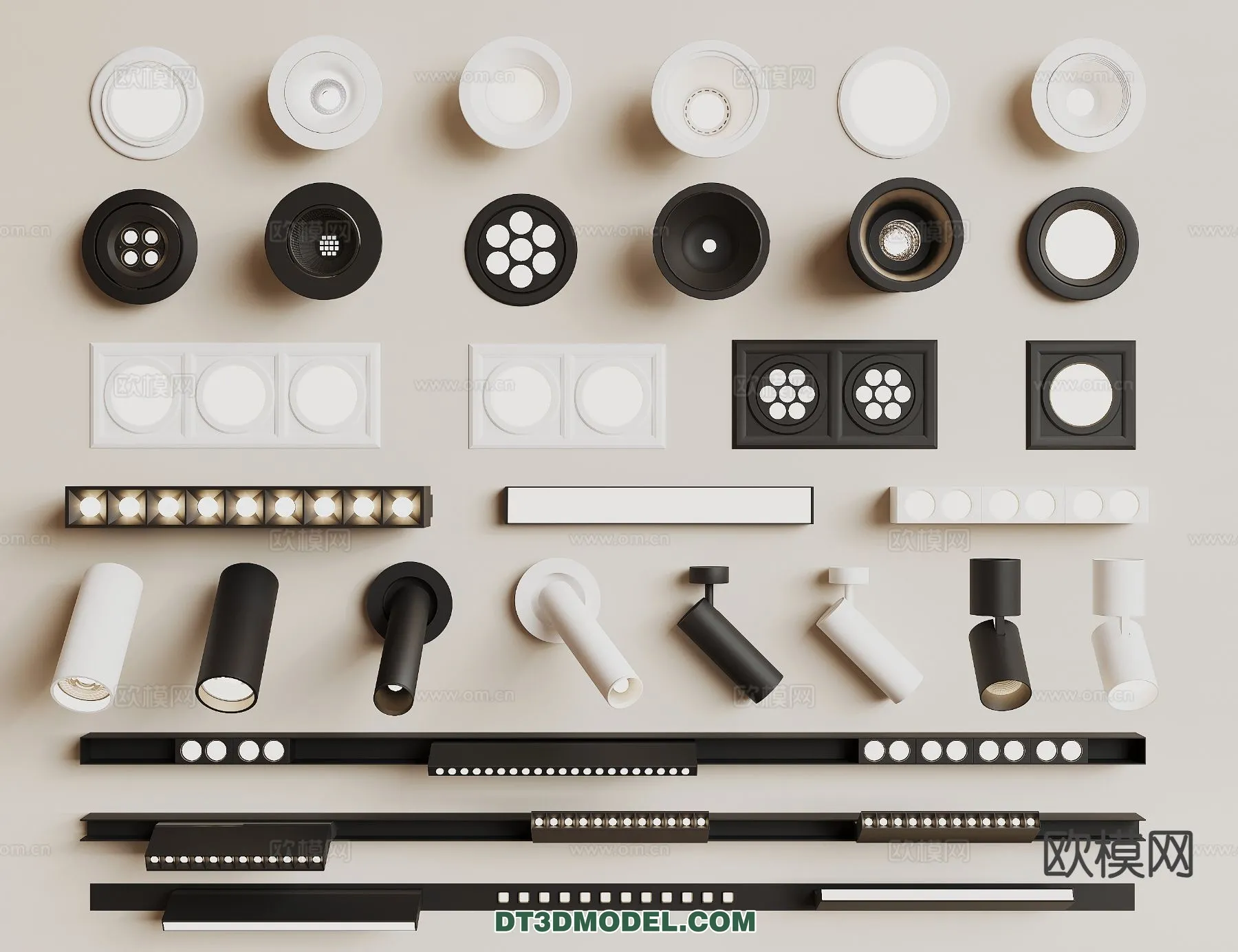 LIGHTING - CEILING LIGHT - 3D Model For Interior Design - 1193