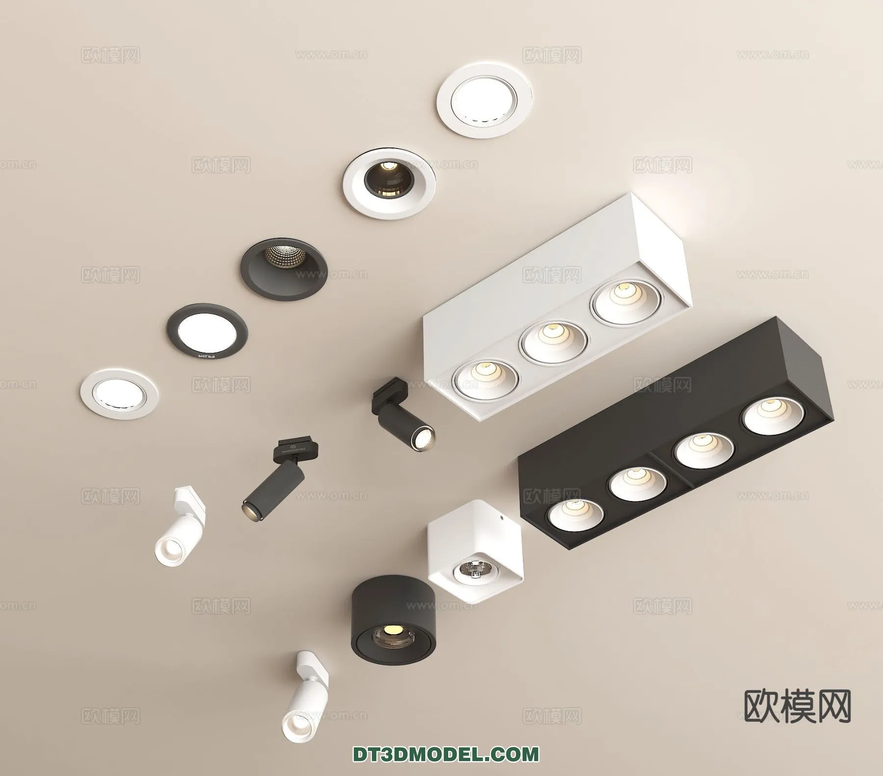 LIGHTING - CEILING LIGHT - 3D Model For Interior Design - 1217
