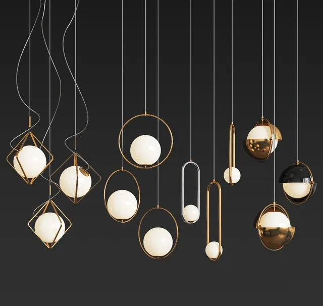 lighting - Ceiling Light Collection - 4 Type 3D Model