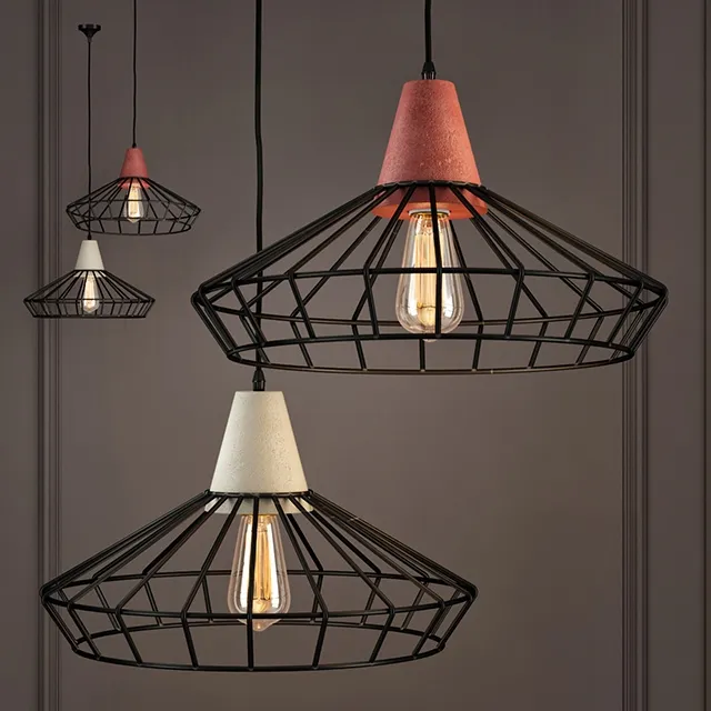 lighting - Cement Droplight Pendant Light pyramid 3D Model