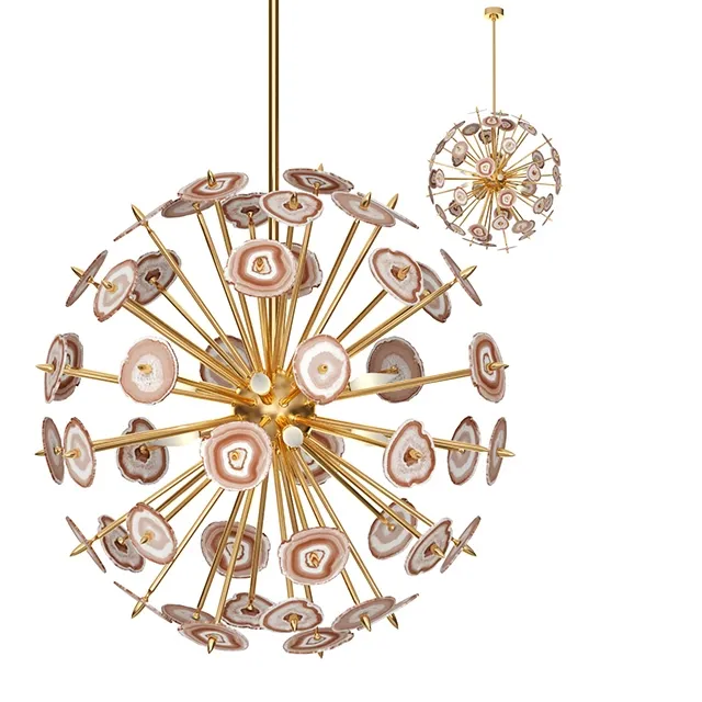 lighting - Chandelier Agate Burst Brass 3D Model