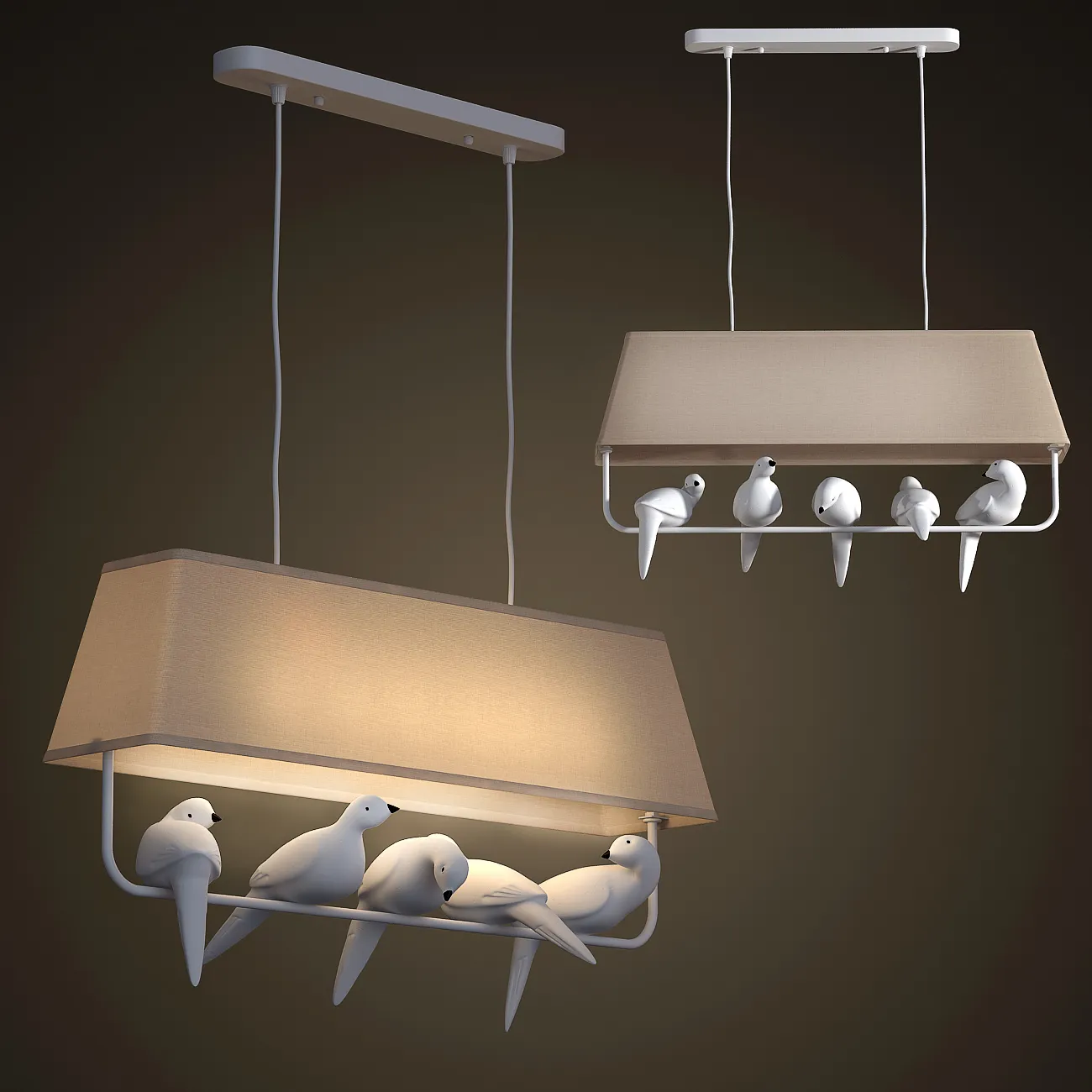 lighting - Chandelier bird 5 3D Model