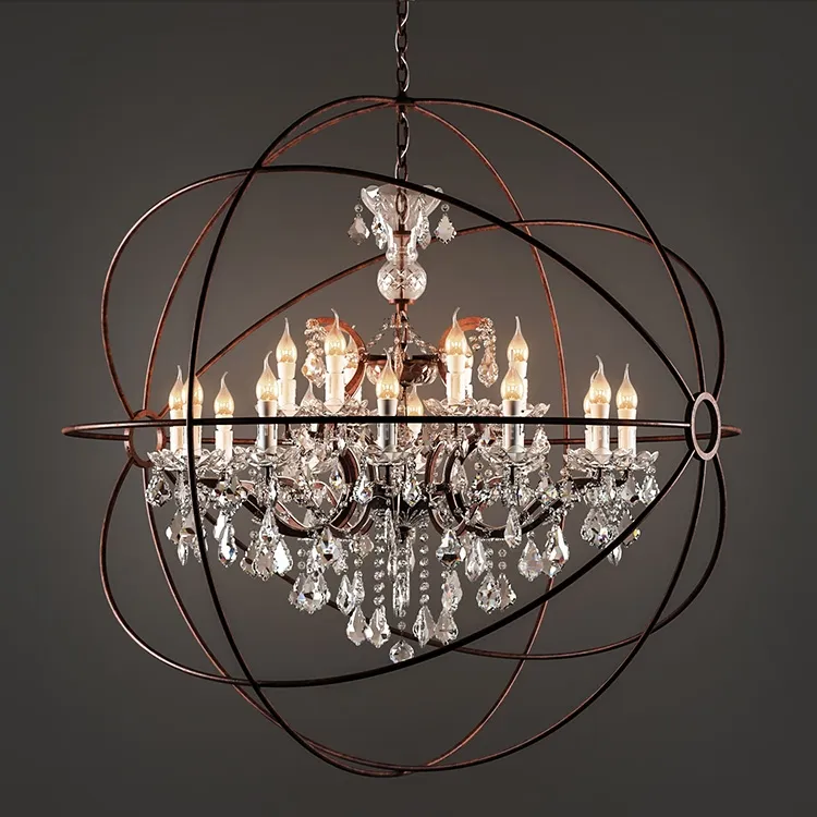 lighting - Chandelier crystal with a gyroscope medium 3D Model